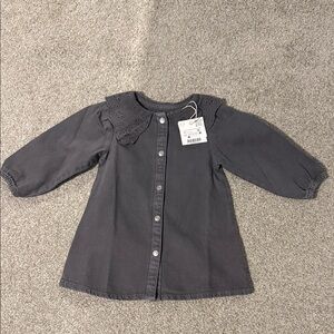NWT Zara Kids Dress in Charcoal Gray